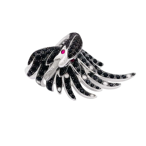 Bague 51 Boucheron Animaux de Collection - Bague Cypris, le Cygne en or blanc, saphirs, diamants 58 Facettes 34866
