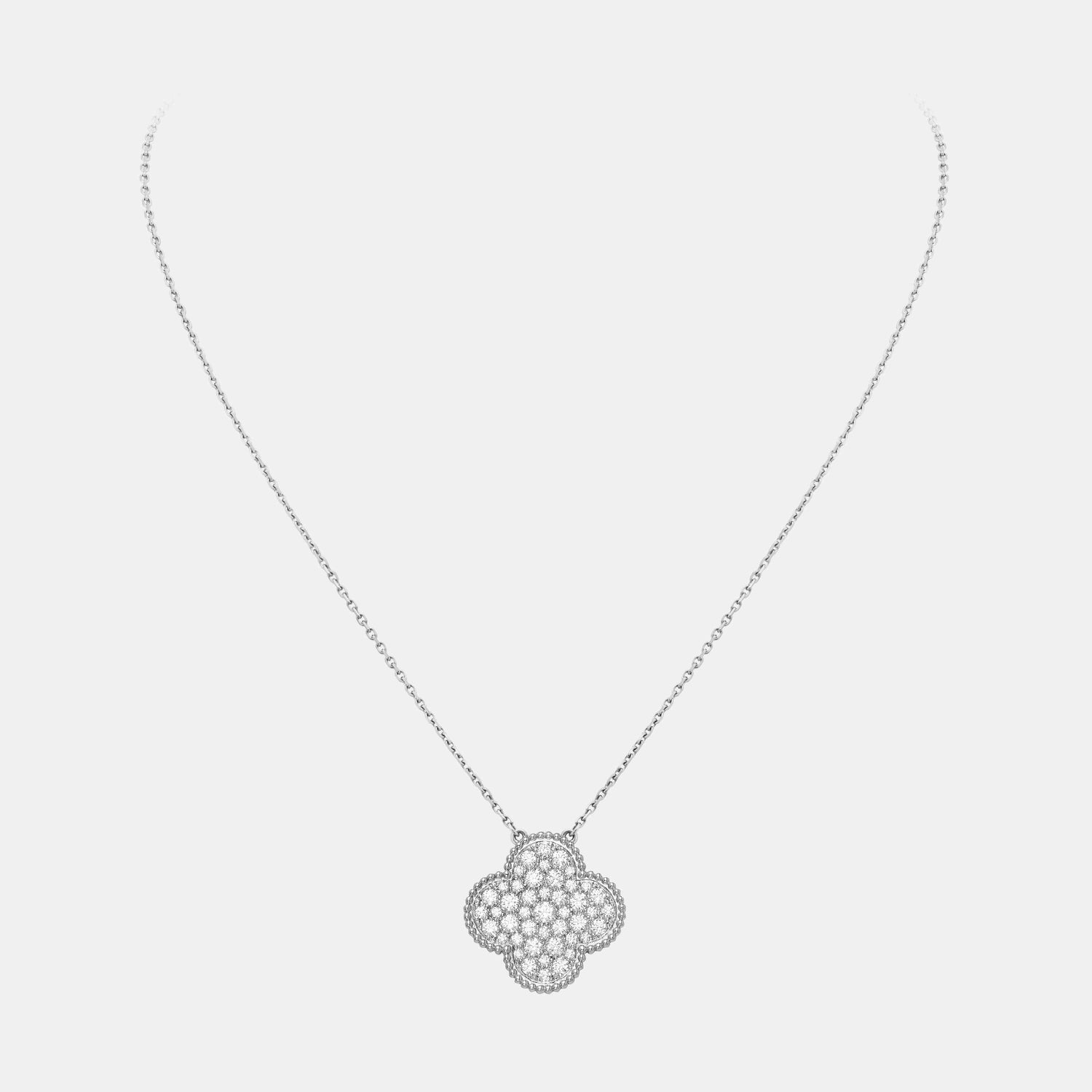 Pendentif Magic Alhambra Or blanc Diamant 2.45ct