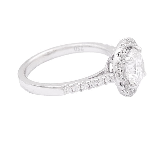 Bague 52 Bague entourage en or blanc avec diamant 1,26 ct et diamants 58 Facettes 33900