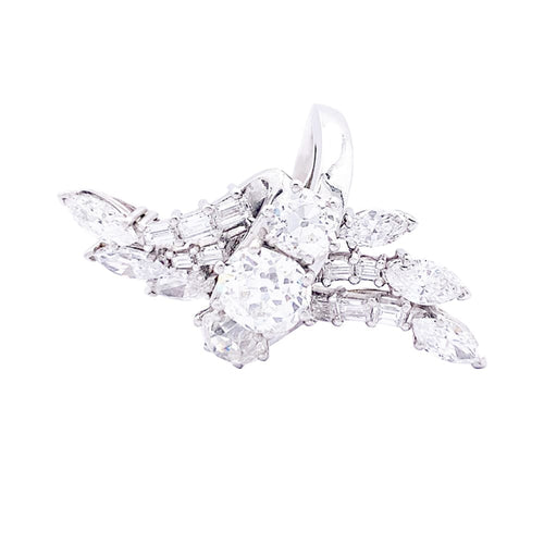 Bague 52 Bague ancienne en platine 950 sertie de diamants 58 Facettes 33752