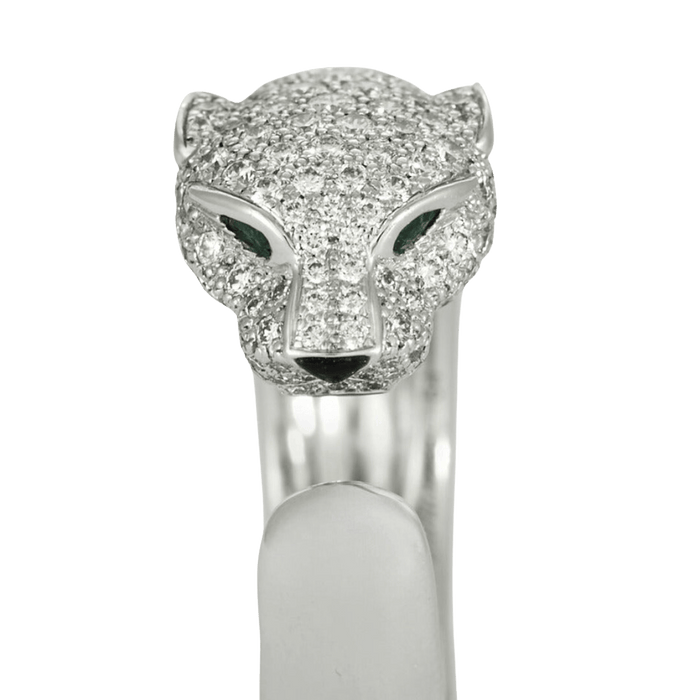 Bague 54 CARTIER "Panthère" - Massai - Bague en or blanc et diamants 58 Facettes