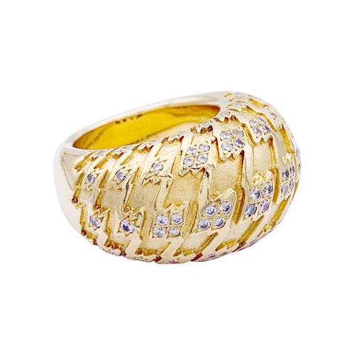 Bague 52 Dior Poulette - Bague bombée en or jaune sertie de diamants 58 Facettes 32983