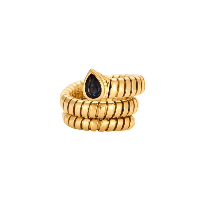 Bague 50 BULGARI. Serpenti. Bague en or jaune, saphir 58 Facettes DV5568-2