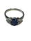 Bague 55 Bague or blanc ornée d'un Saphir de taille ovale 58 Facettes 205672