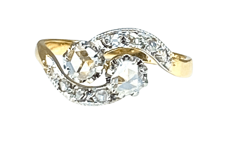 Bague 51 Bague toi et moi or et diamants, vers 1900 58 Facettes AB384