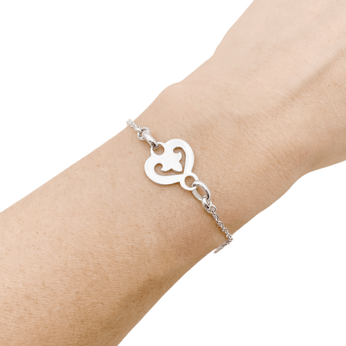 Bracelet O.J. Perrin Légendes - Bracelet motif cœur en or blanc 58 Facettes 34224