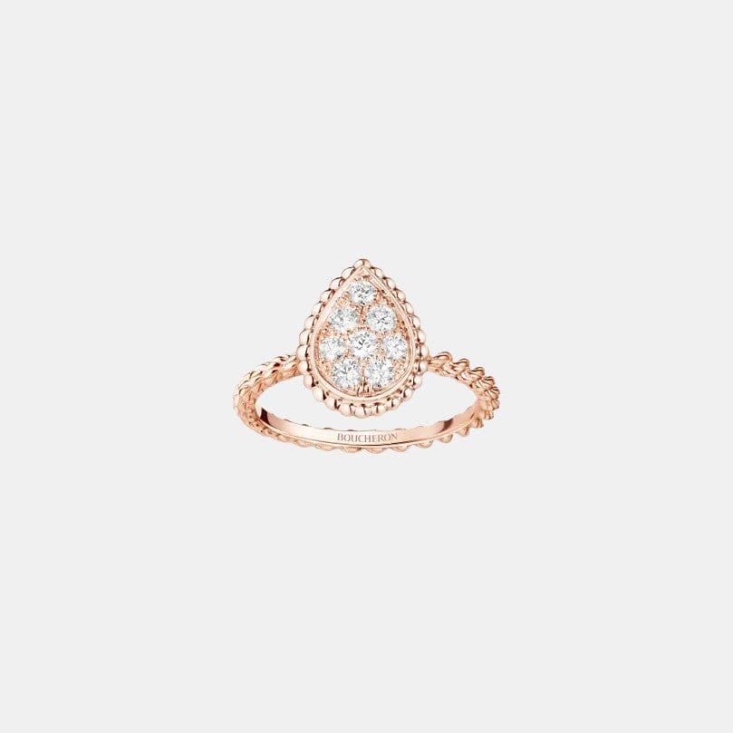 Bague Serpent Bohème Or rose S Motif, Diamant 0.34ct