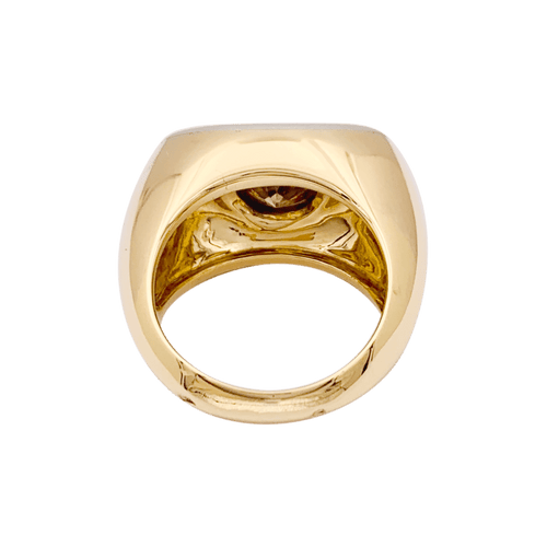 Bague 52 Bague moderniste en or jaune et blanc 750 avec diamant brun 58 Facettes 34347