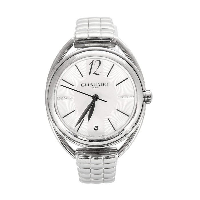 CHAUMET - LIENS - Montre en acier, nacre et diamants