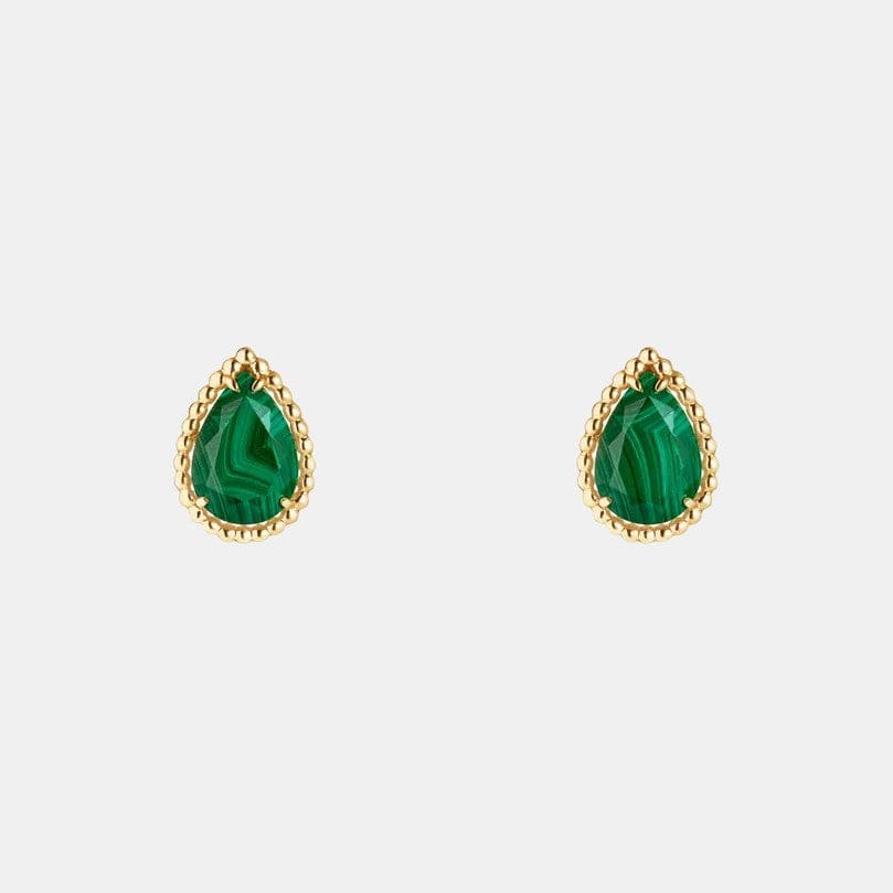 Boucles d'oreilles Serpent Bohème Or jaune Malachite S Motif 4.5ct
