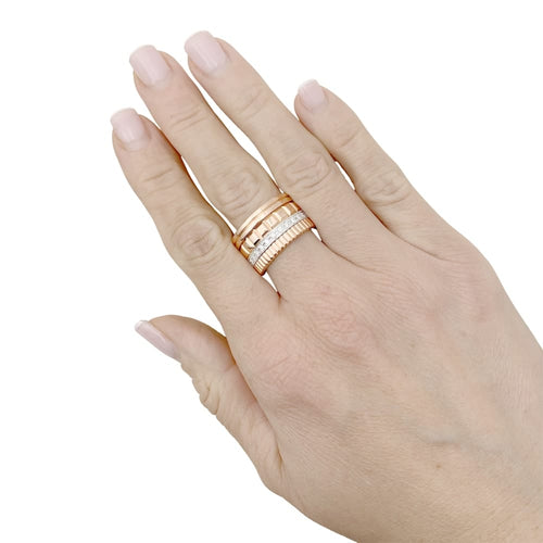Bague 56 Boucheron Quatre Radiant Édition - Bague en or rose et blanc et diamants 58 Facettes 35015