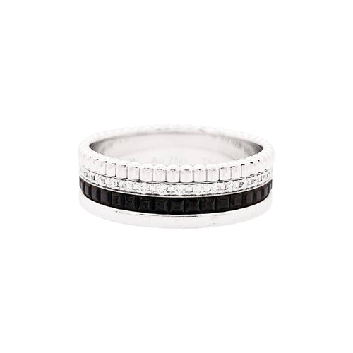 Bague 58 Boucheron Quatre Black Edition Small - Bague en or blanc, PVD et diamants 58 Facettes 35206