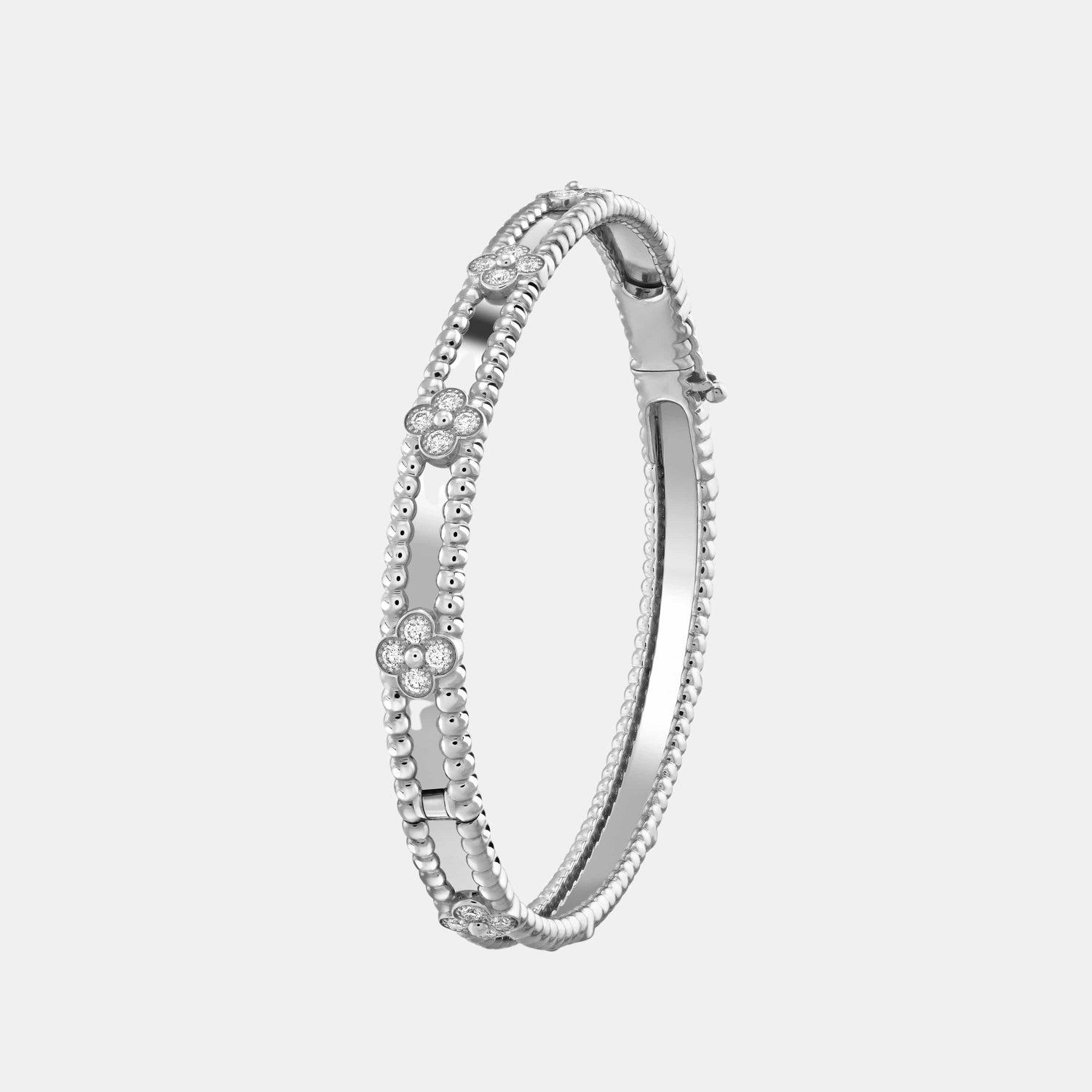 Bracelet Perlée Or blanc Diamant 0.68ct
