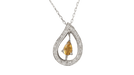 Collier Collier or blanc, citrine et diamants 58 Facettes 32805