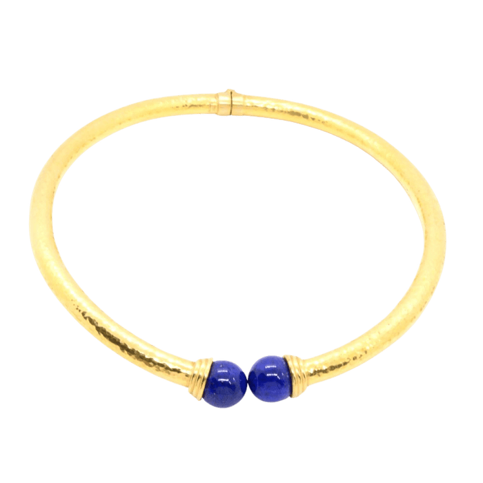 Collier Collier ras de cou Santorin or jaune et lapis-lazuli 58 Facettes 127