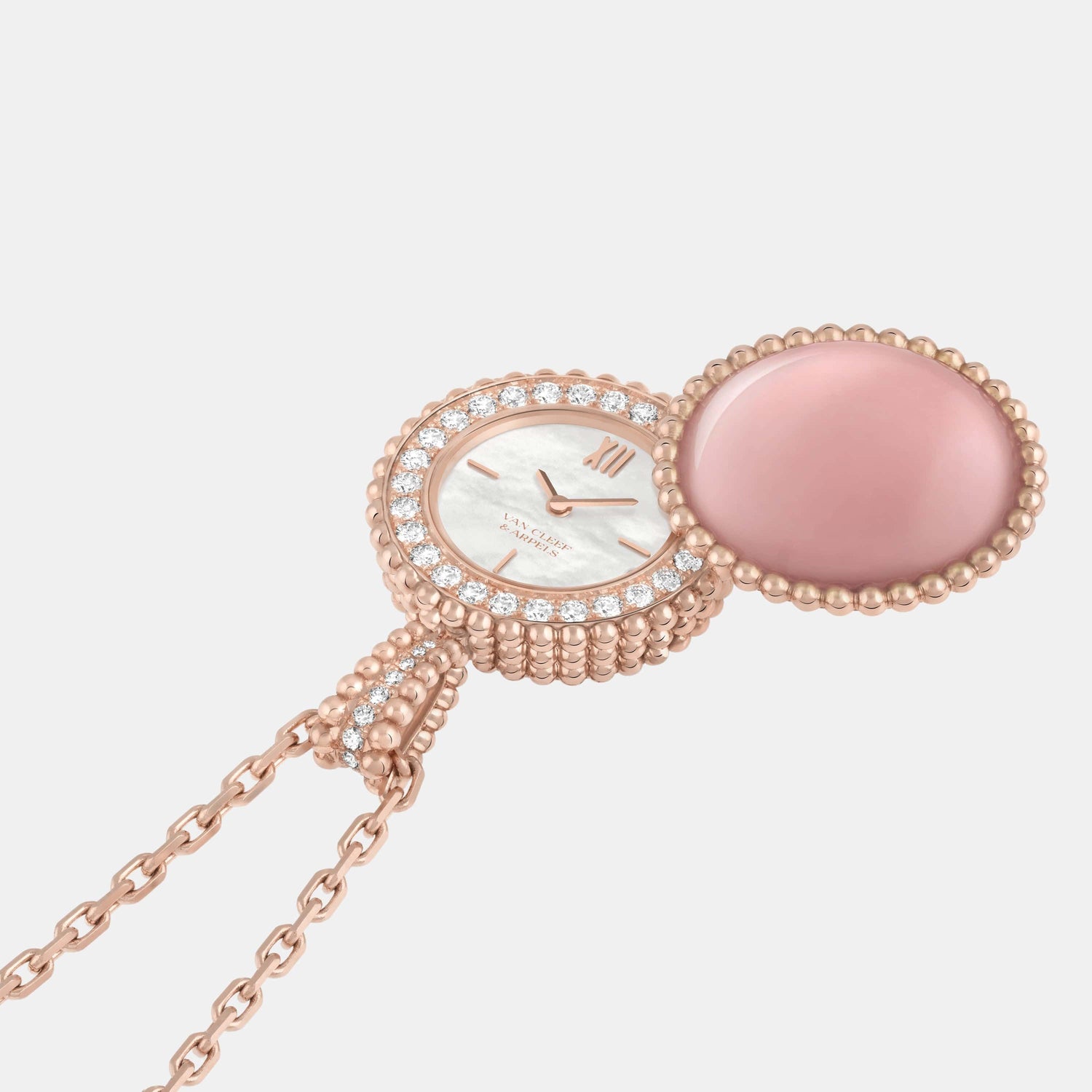 Montre Perlée Or rose Diamant 0.92ct