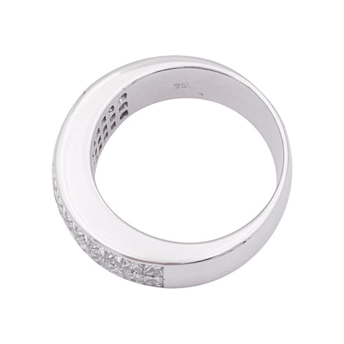 Bague 53 Bague jonc pavée en or blanc 750 et diamants princesse 58 Facettes 33993