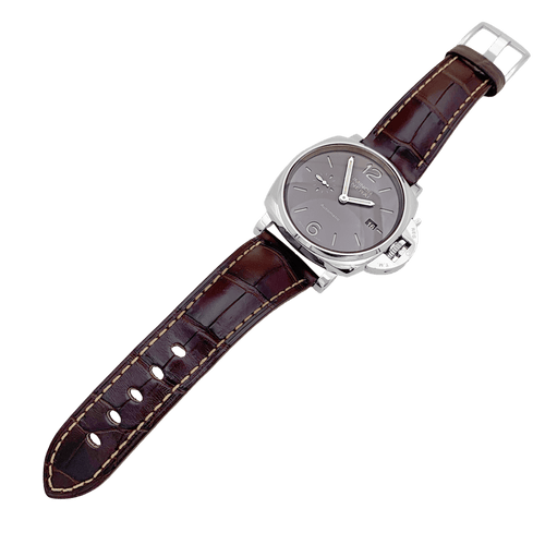 Montre Panerai Luminor Due - Montre en acier sur bracelet en cuir 58 Facettes 34678