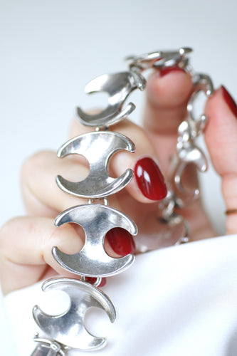 Bracelet Georg Jensen - Bracelet articulé en argent avec hématite (modèle 130B) 58 Facettes