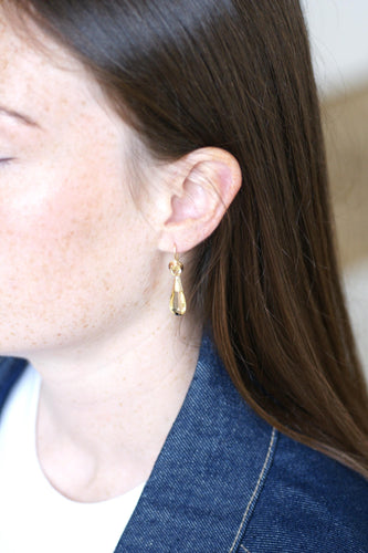 Boucles d'oreilles Boucles d'oreilles pendantes goutte en or jaune et citrine 58 Facettes