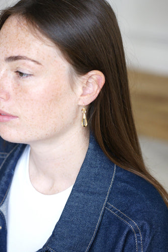 Boucles d'oreilles Boucles d'oreilles pendantes goutte en or jaune et citrine 58 Facettes