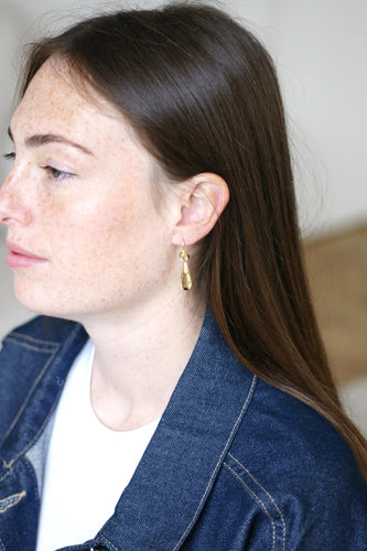 Boucles d'oreilles Boucles d'oreilles pendantes goutte en or jaune et citrine 58 Facettes