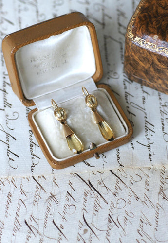 Boucles d'oreilles Boucles d'oreilles pendantes goutte en or jaune et citrine 58 Facettes