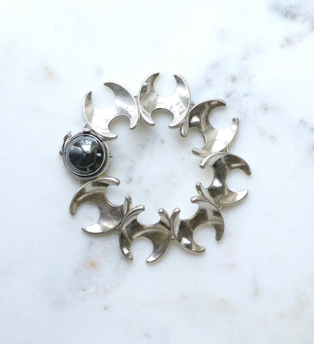 Bracelet Georg Jensen - Bracelet articulé en argent avec hématite (modèle 130B) 58 Facettes