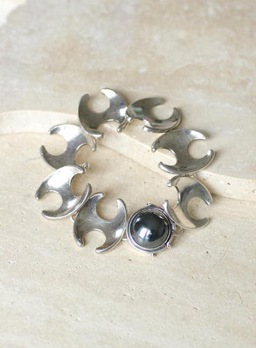 Bracelet Georg Jensen - Bracelet articulé en argent avec hématite (modèle 130B) 58 Facettes