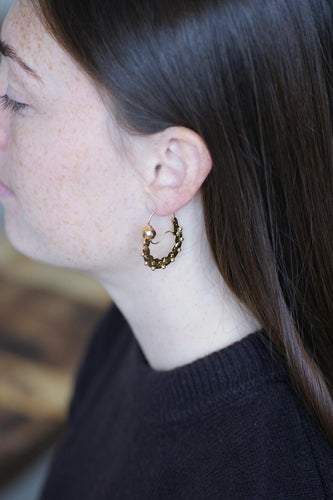 Boucles d'oreilles Boucles d’oreilles créoles savoyardes en or rose et jaune 18k 58 Facettes