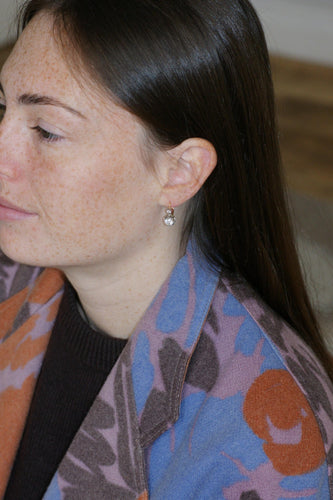 Boucles d'oreilles Boucles d'oreilles dormeuses Belle Époque en or jaune 18k, platine et diamants 58 Facettes