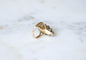 Bague 55 Bague marquise en or rose 18kt et grenats sur paillon 58 Facettes