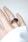 Bague 49 Bague boule à gaudrons en or jaune 18k et améthystes 58 Facettes