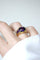 Bague 49 Bague boule à gaudrons en or jaune 18k et améthystes 58 Facettes