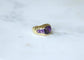 Bague 49 Bague boule à gaudrons en or jaune 18k et améthystes 58 Facettes