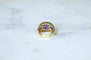 Bague 49 Bague boule à gaudrons en or jaune 18k et améthystes 58 Facettes