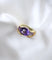 Bague 49 Bague boule à gaudrons en or jaune 18k et améthystes 58 Facettes