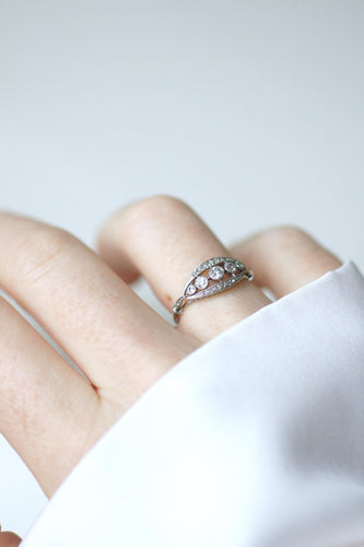 Bague 50 Bague bandeau Art Déco en platine et diamants 58 Facettes