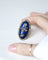 Bague 61 Bague navette en or rose 18k et argent, émail bleu et diamants 58 Facettes