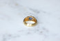 Bague 53 Bague jonc godronnée en or jaune 18k et saphir, diamants 58 Facettes