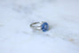 Bague 51 Bague Art Déco de fiançailles en platine et saphir de Ceylan 58 Facettes