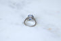 Bague 51 Bague Art Déco de fiançailles en platine et saphir de Ceylan 58 Facettes