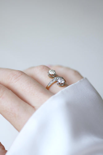 Bague 60 Bague aigrette Belle Époque en or jaune 18k et platine, diamants 58 Facettes