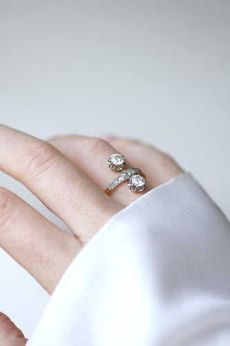 Bague 60 Bague aigrette Belle Époque en or jaune 18k et platine, diamants 58 Facettes