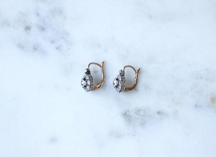 Boucles d'oreilles Boucles d’oreilles marguerite en or rose 18k et diamants 58 Facettes