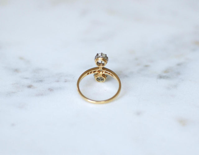 Bague 60 Bague aigrette Belle Époque en or jaune 18k et platine, diamants 58 Facettes