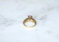 Bague 59.5 Bague tourmaline rose et diamants baguette en or jaune 18k 58 Facettes