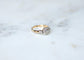 Bague 55 Bague marguerite ancienne en or rose 18kt et platine et diamants 58 Facettes