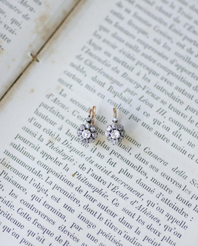 Boucles d'oreilles Boucles d’oreilles marguerite en or rose 18k et diamants 58 Facettes