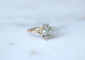Bague 56 Bague trèfle ancienne en or rose 18 ct et platine, diamants 58 Facettes